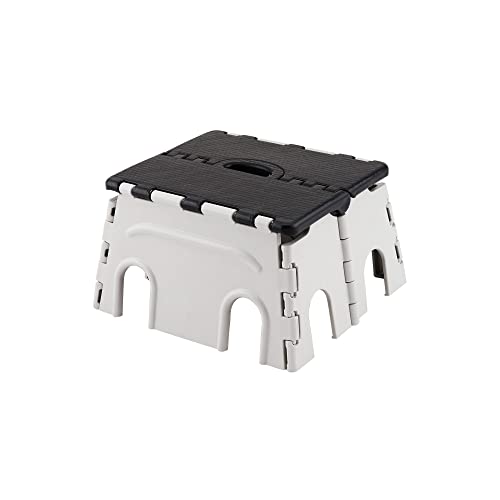 Primelife 7 Inches Super Strong Folding Step Stool for Adults and Kids, Kitchen Stepping Stools, Garden Step Stool (Standard, Black-White)-Prime - Image 1