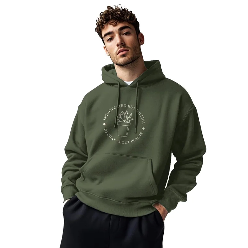 نوبيرو هودي مطبوع من نوبرو للرجال | زيتوني | ملابس كاجوال