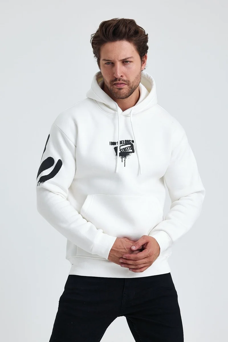 Cool Tarz Cool Style Men's Standard Fit Regular Cut Polar Fleece Inside 3 Thread Hooded Cotton Sweatshirt