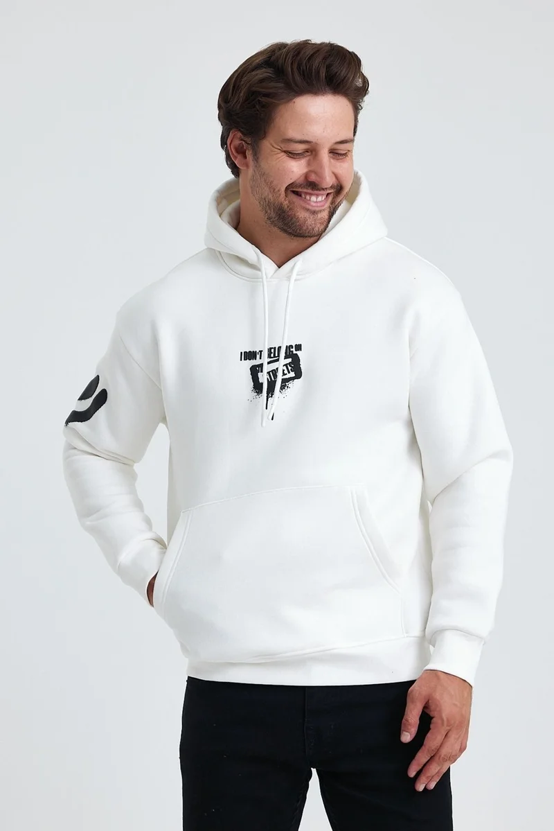 Cool Tarz Cool Style Men's Standard Fit Regular Cut Polar Fleece Inside 3 Thread Hooded Cotton Sweatshirt