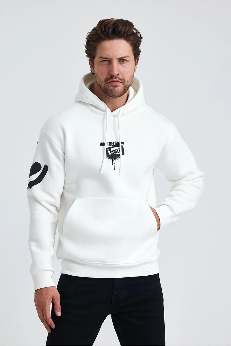 Cool Tarz Cool Style Men's Standard Fit Regular Cut Polar Fleece Inside 3 Thread Hooded Cotton Sweatshirt
