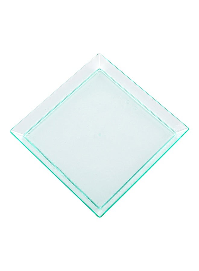 Restaurantware 5 x 5 Inch Mini Tasting Plates, 100 Disposable Square Plastic Plates - Durable, Stylish, Seagreen Plastic Hors D'oeuvre Serving Plates, For Desserts Or Appetizers At Parties - Image 1