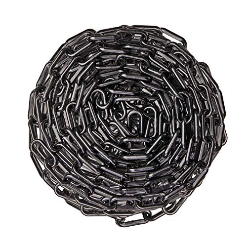 US Weight (Made in USA) 2" x 100' Black Plastic Safety Chain ft. SunShield UV Resistant Technology - Image 1