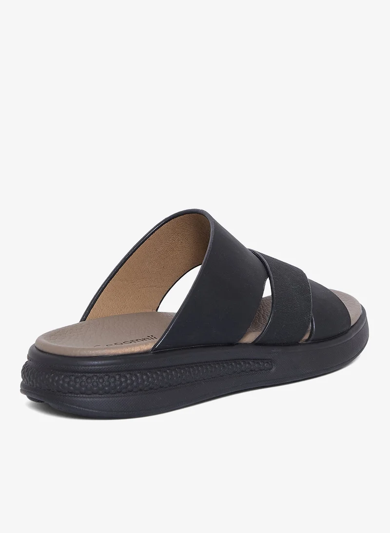 Geoomnii Black Comfort Arabic Sandals for Men – Classic Slip-On Open Toe Sandals with Cushioned Footbed for Daily Wear for Men | Best Price UAE