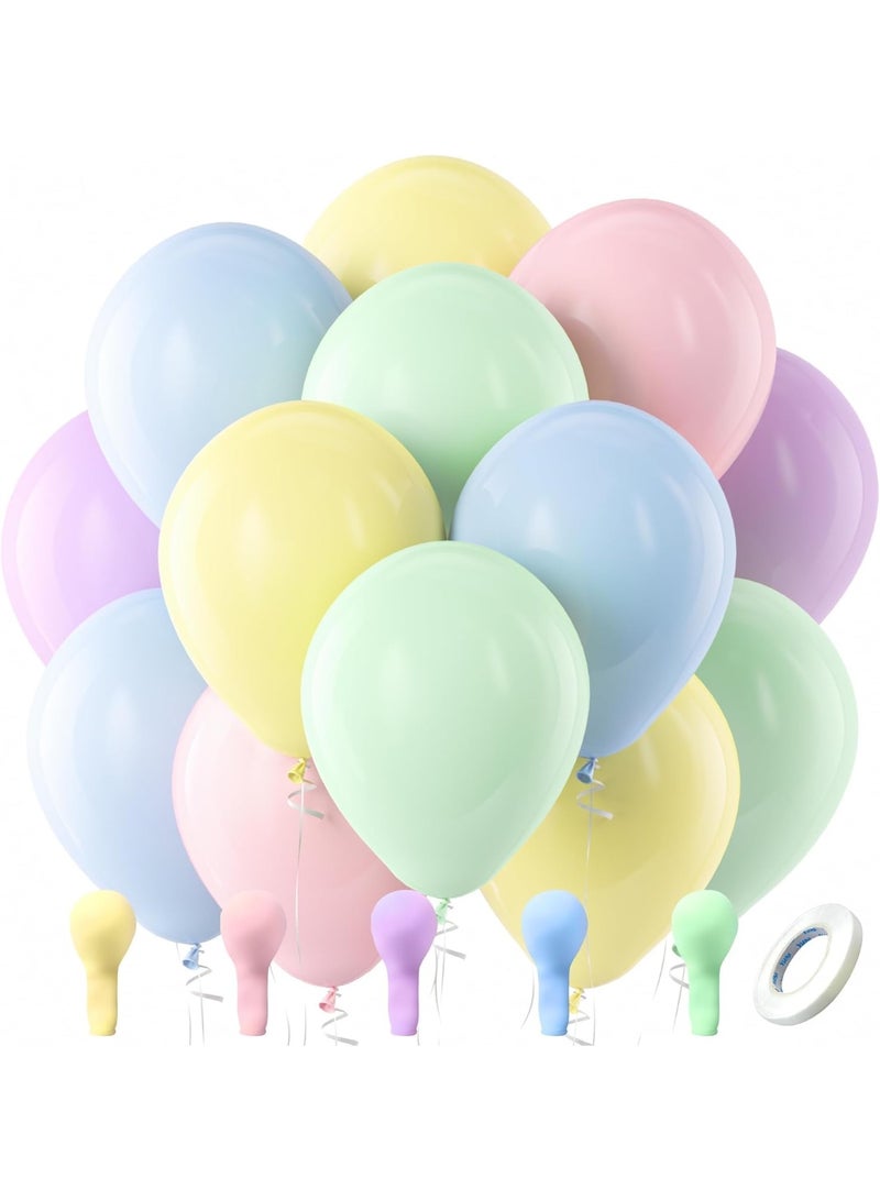 Pastel Balloons Latex Party Balloons, 100 Pack 12 inch Round Helium Multicolor Macaron Balloons for Birthday Baby Shower Wedding Decorations - Image 1