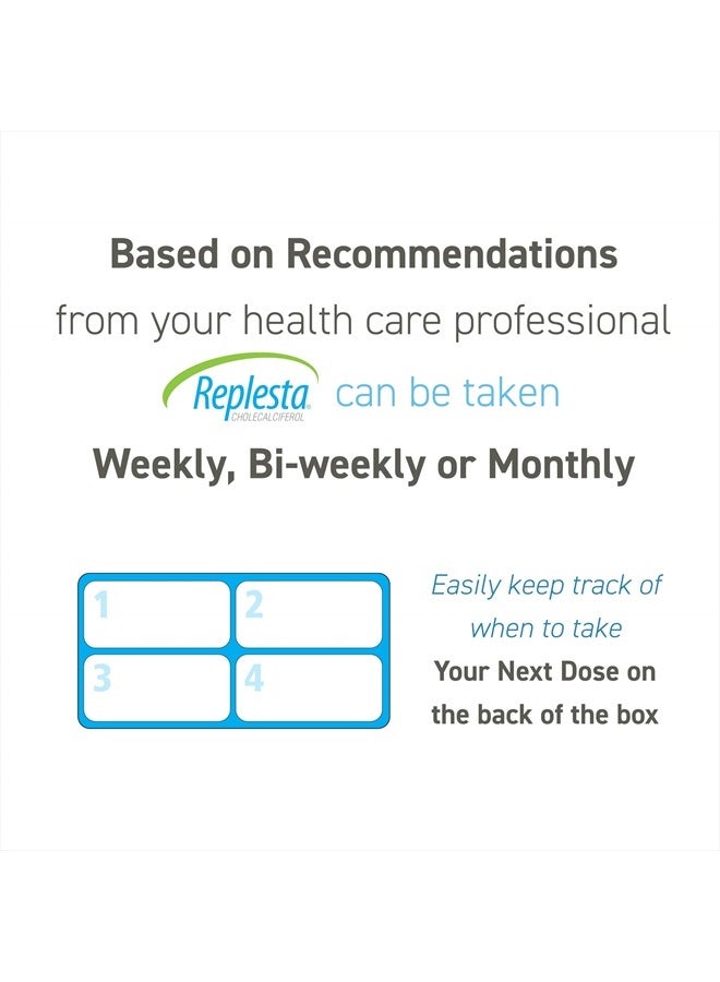 Replesta NX 14,000 IU Vitamin D3 Cholecalciferol, for Vitamin D Deficiency, Once-Weekly Chewable Wafer, Non-GMO, Natural Orange Flavor, 8 Tablets - Image 4