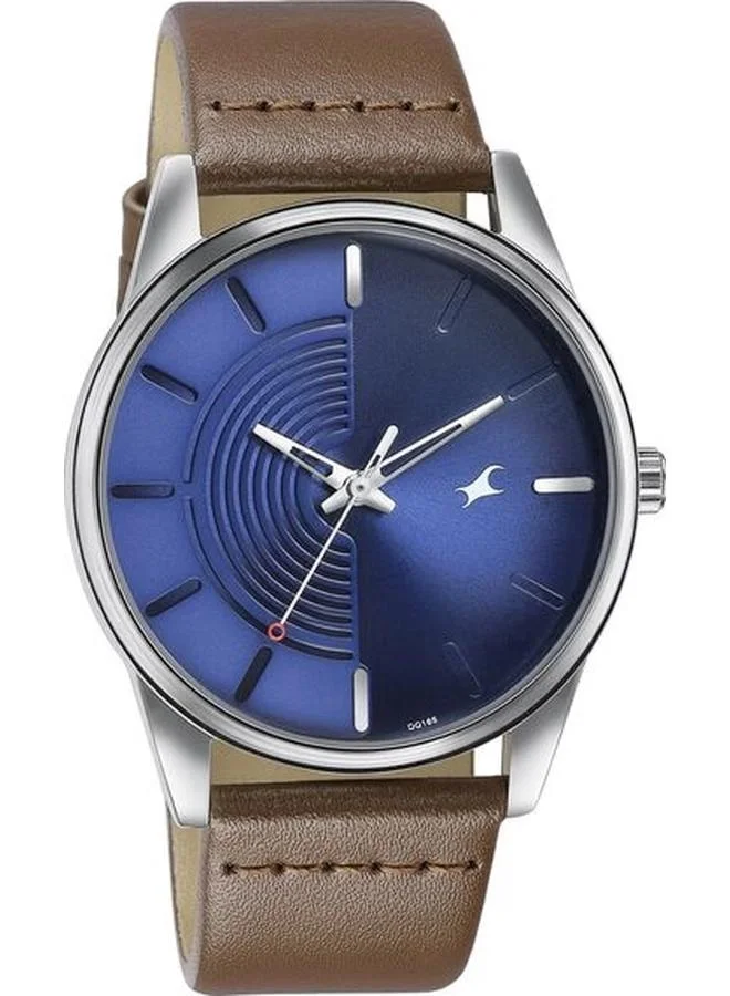 TITAN Men's Analog Display Watch With Brown Leather Strap - 3305SL01