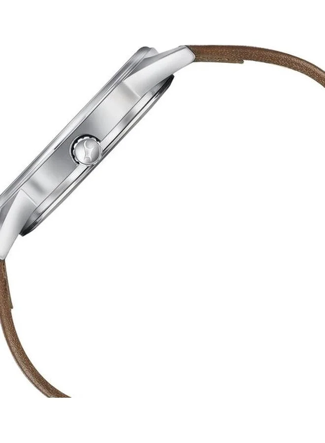 TITAN Men's Analog Display Watch With Brown Leather Strap - 3305SL01