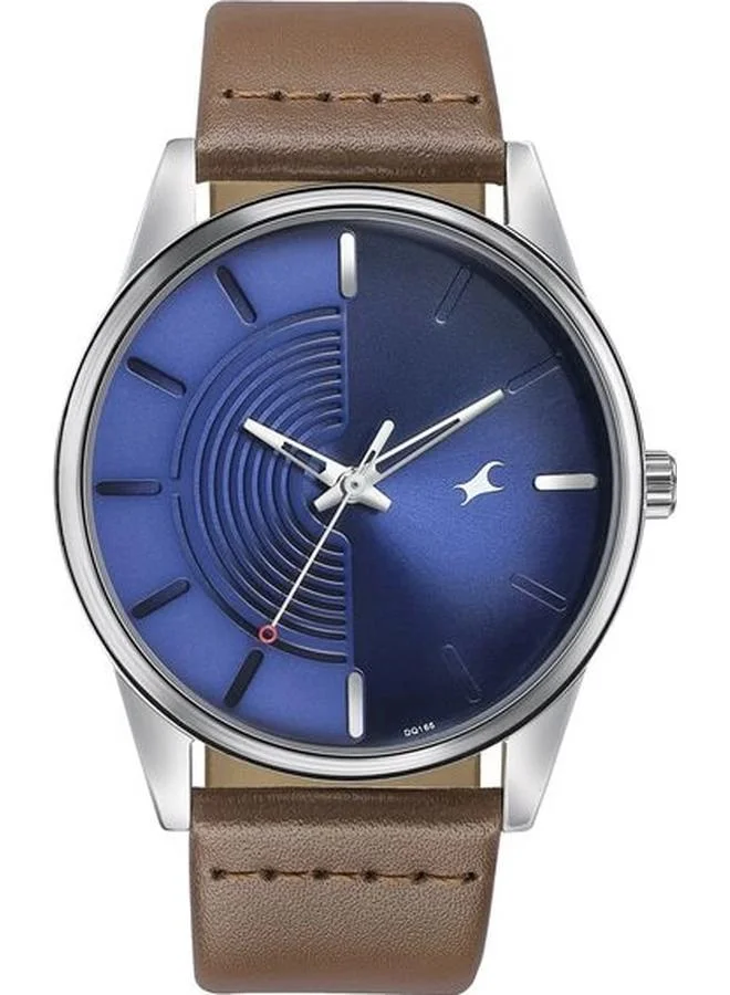 TITAN Men's Analog Display Watch With Brown Leather Strap - 3305SL01