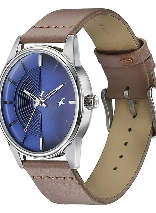 TITAN Men's Analog Display Watch With Brown Leather Strap - 3305SL01