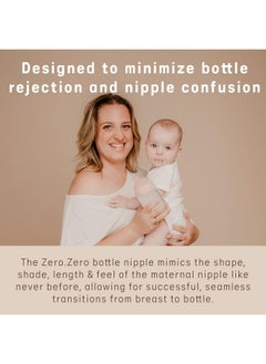 SUAVINEX Suavinex Zero.Zero Slow Flow Asymmetrical Silicone Nipple, 2 Pack (0m+), Fair  - Image 3