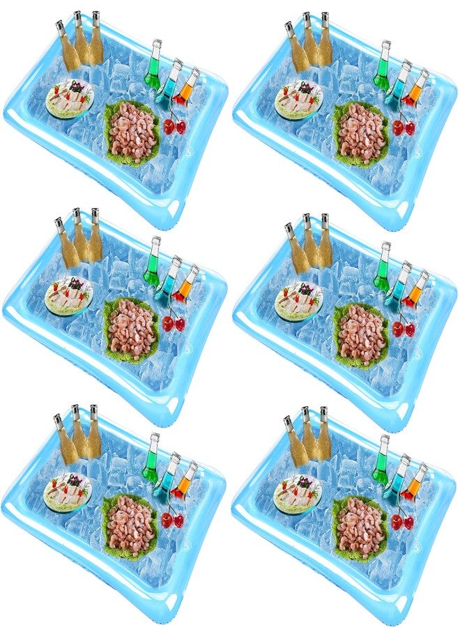 SUNREEK 6 Pack Inflatable Ice Serving Bar, Salad Ice Tray Food Drink Containers BBQ Picnic Ice Food Drinks Buffet Server Tray for Indoor Outdoor Party - Image 1