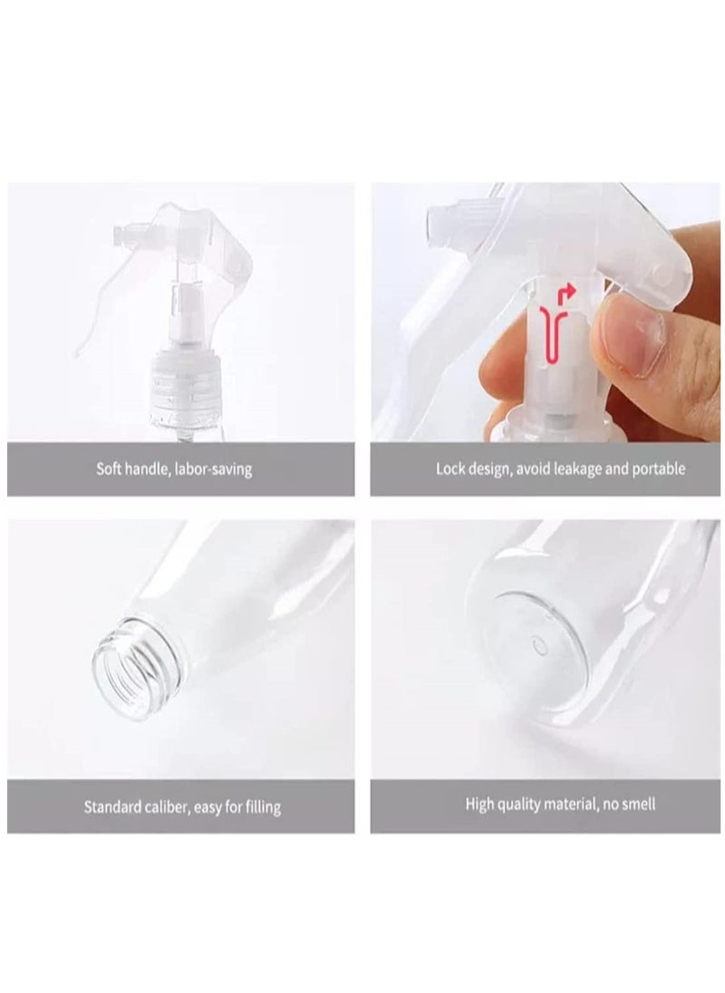SYOSI - 200ML Water Spray Bottles, Plant Mist Clear Empty Plastic Sprayers for Gardening, Cleaning, Air Freshening, Hair, Essential Oil, Durable Trigger Sprayer, Refillable (2 Pcs) - Image 1