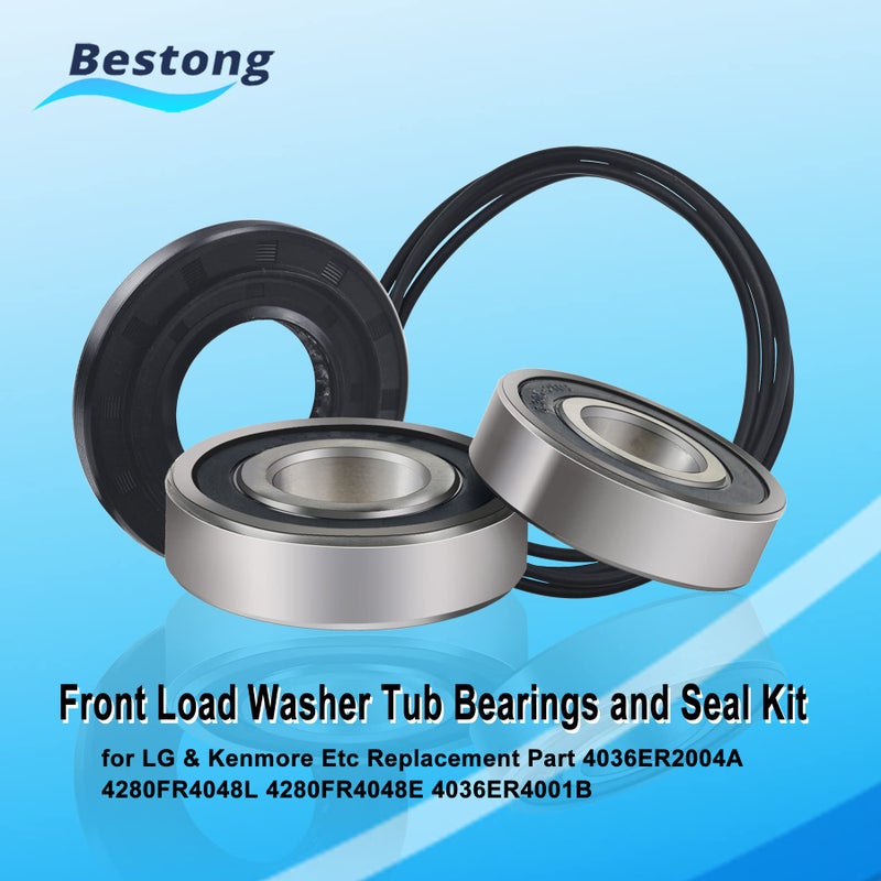 Bestong Bestong Front Load Washer Tub Bearings and Seal Kit Compatible for LG & Kenmore Etc Replacement Part 4036ER2004A 4036ER4001B 4280FR4048E 4280FR4048L - Black  - Image 2
