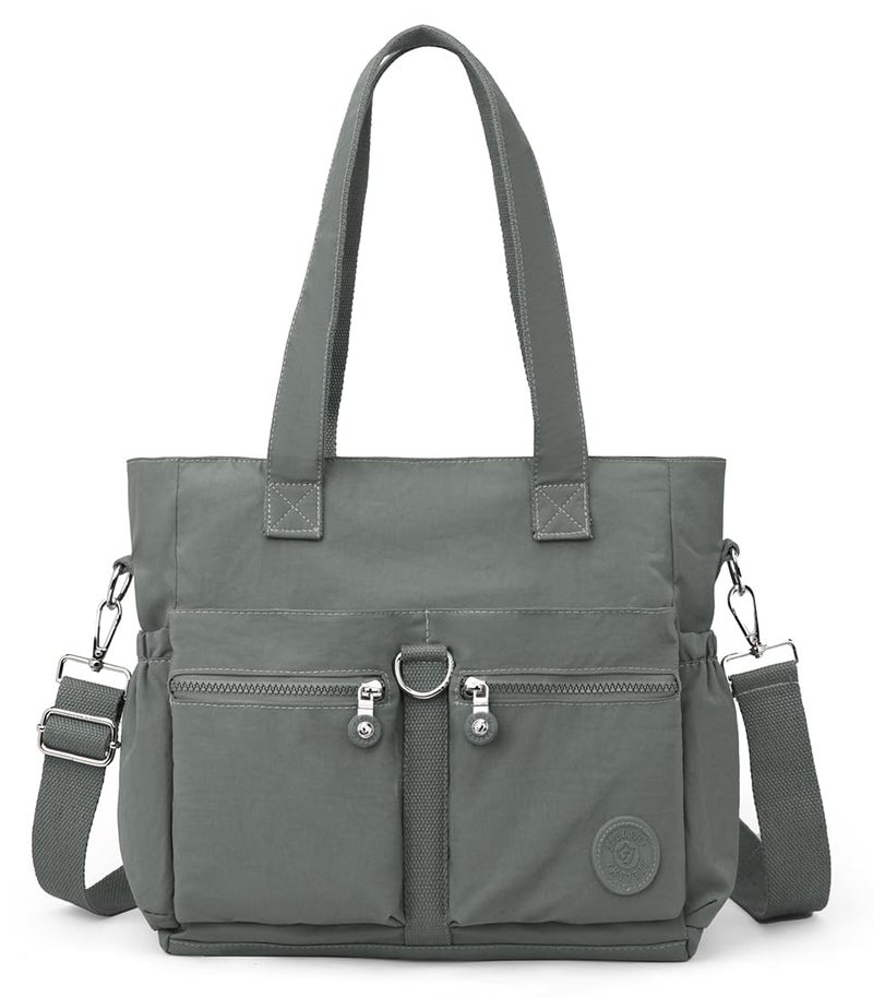 Collsants Tote Bag for Women Nylon Purse and Handbags Tote Purse Crossbody Bag Messenger Bag (grey) - Image 1
