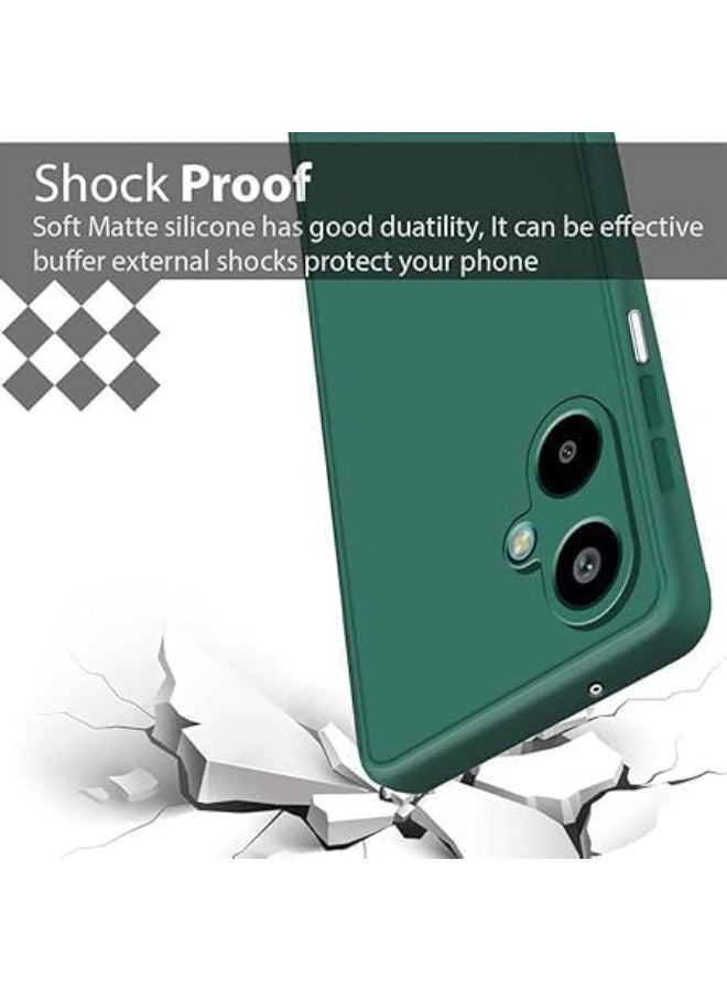 Muzz Liquid Silicone Back Cover Case for Samsung Galaxy A07 5G Soft Micro-Fibre Lining Inside Camera Protection Bump Shockproof Back Cover Case for Samsung A07 5G Green - Image 3