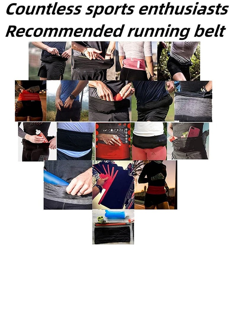Excefore - Running Belt, Running Funny Pack for Phone, Moisture Wicking Storage Belt Bag for Walking Travel Sports Hiking Workout Women Men 4 Large Security Pockets - Image 1