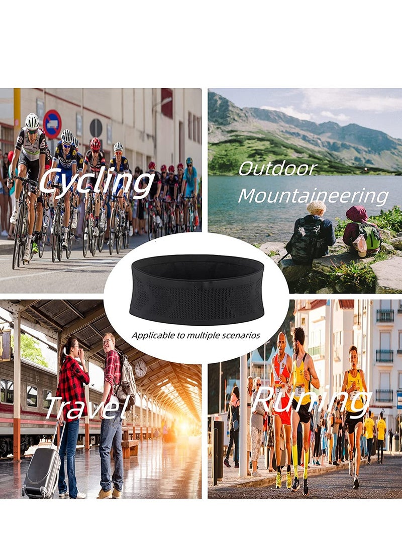 Excefore - Running Belt, Running Funny Pack for Phone, Moisture Wicking Storage Belt Bag for Walking Travel Sports Hiking Workout Women Men 4 Large Security Pockets - Image 1