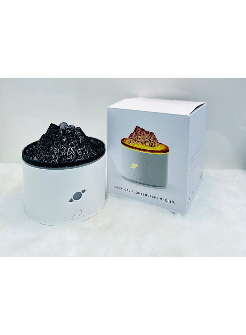 Volcano Aroma Diffuser & Cool Mist Humidifier with LED Flame Night Light, Jellyfish Mist Effect, USB Essential Oil Diffuser, Ultrasonic Air Humidifier, 1H/3H/5H Timer for Bedroom, Office & Home, 300ML - Image 1