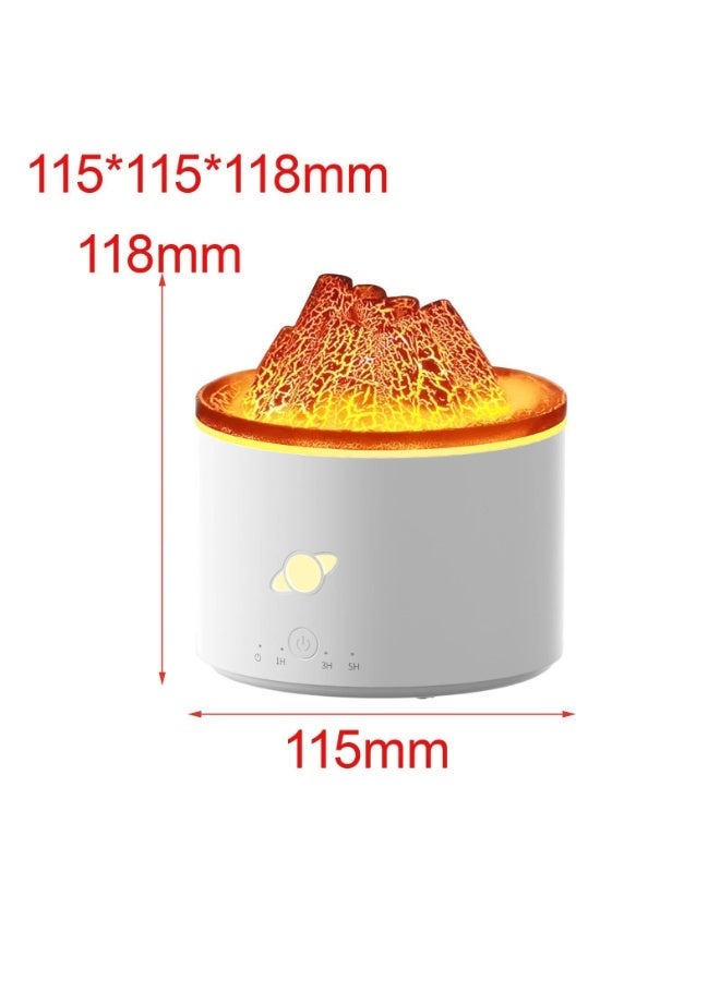 Volcano Aroma Diffuser & Cool Mist Humidifier with LED Flame Night Light, Jellyfish Mist Effect, USB Essential Oil Diffuser, Ultrasonic Air Humidifier, 1H/3H/5H Timer for Bedroom, Office & Home, 300ML - Image 2