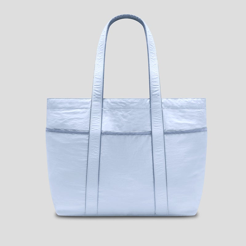 Generic Fashionable 20L Tote Bag Waterproof Casual Commuter Shoulder Handbag Blue linen