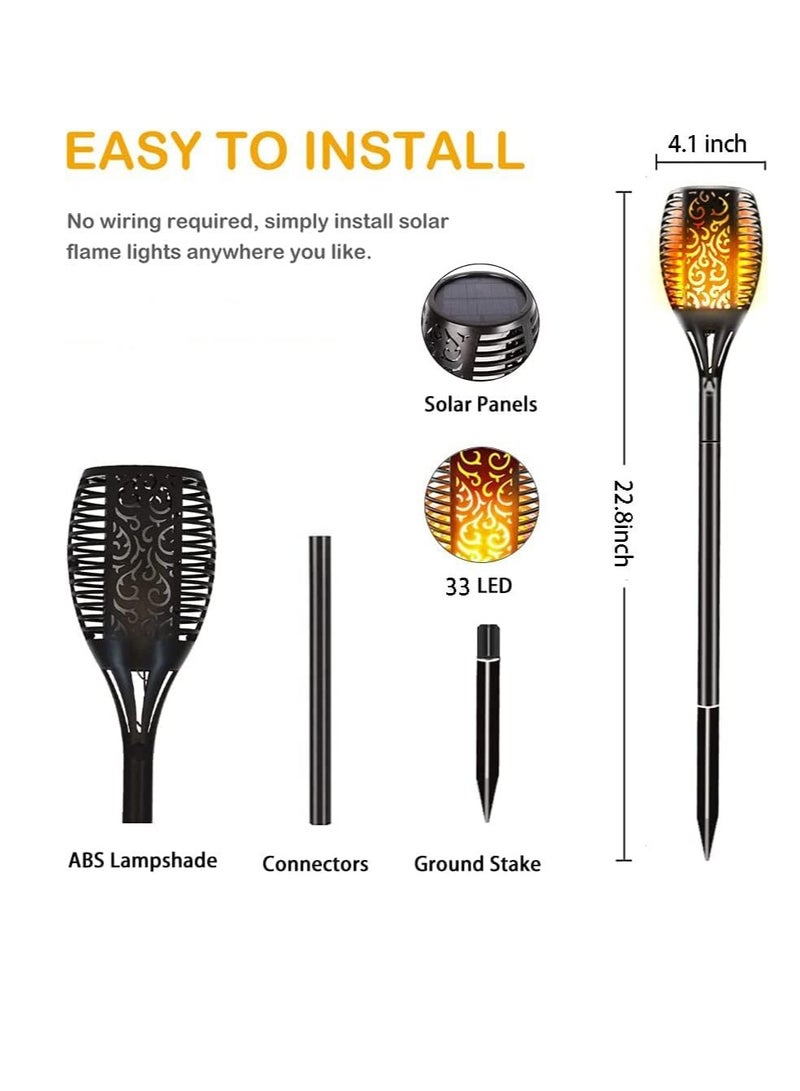 SISGL Upgraded 4Pack Torches, Solar Lights Outdoor, 33LED Solar Torch Lights With Dancing Flickering Flames, Waterproof Landscape Decoration Flame Lights For Garden Pathway Yard-Auto On/Off - Image 5