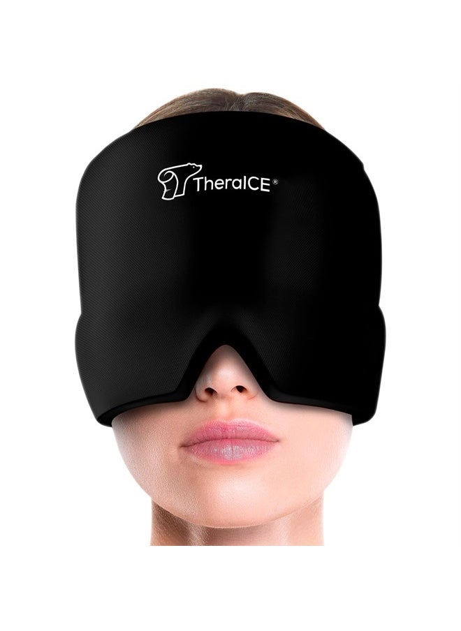TheraICE Migraine Relief Cap, Soothing Headache Ice Pack Mask Products, Cooling Gel Hat, Face Cold Compress Head Wrap for Tension, Stress & Hangover  - Image 1