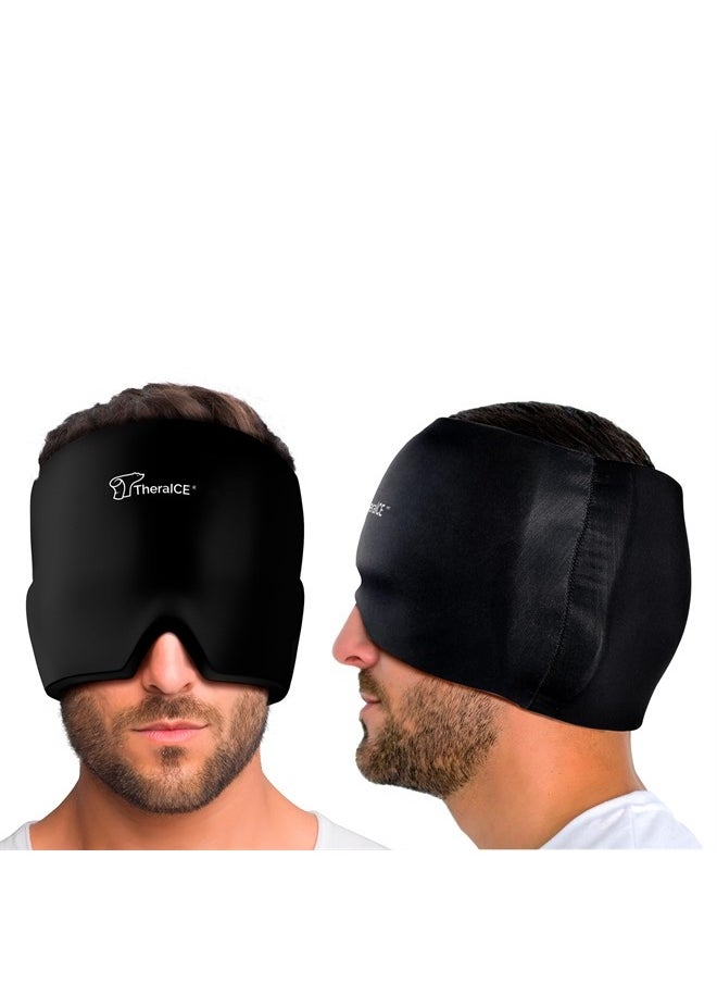 TheraICE Migraine Relief Cap, Soothing Headache Ice Pack Mask Products, Cooling Gel Hat, Face Cold Compress Head Wrap for Tension, Stress & Hangover  - Image 2