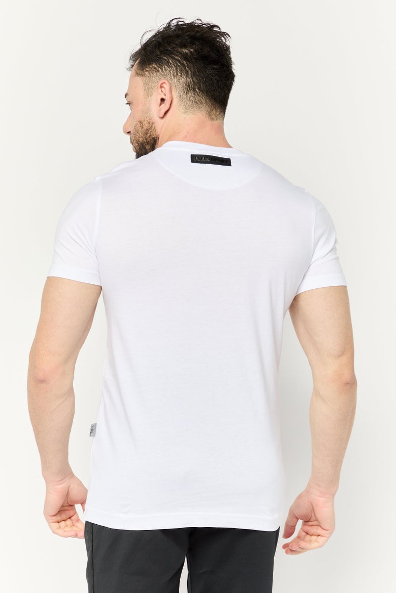 PHILIPP PLEIN Plein Sport Men Sportswear Fit Short Sleeve Outdoor T-Shirt, White - Image 4
