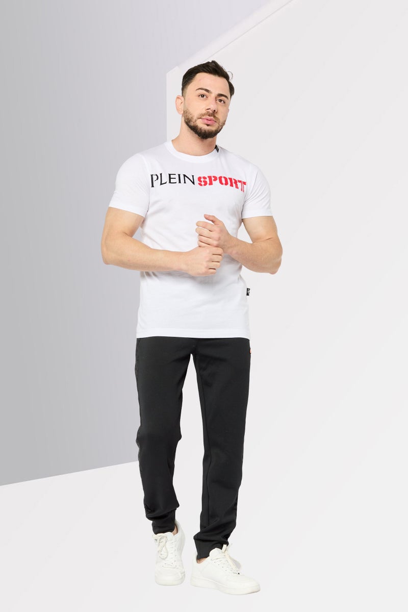 PHILIPP PLEIN Plein Sport Men Sportswear Fit Short Sleeve Outdoor T-Shirt, White - Image 2