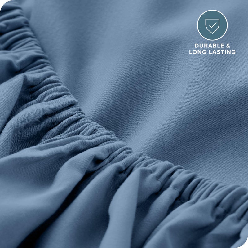 Bare Home Fitted Bottom Sheet Full Size - Premium 1800 Microfiber - Ultra-Soft Hotel Luxury - Deep Pocket - Durable and Long Lasting - Full Fitted Sheet (Full  Coronet Blue)  - Image 5
