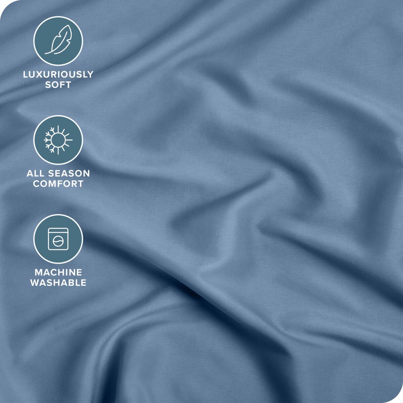 Bare Home Fitted Bottom Sheet Full Size - Premium 1800 Microfiber - Ultra-Soft Hotel Luxury - Deep Pocket - Durable and Long Lasting - Full Fitted Sheet (Full  Coronet Blue)  - Image 2