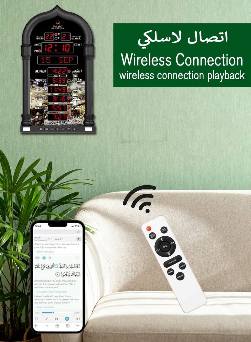 AL-FATIHA Azan Clock, LED Muslim Prayer Clock, Athan Wall Clock, Read Home/Office/Mosque Digital Azan Clock Home Decor - Image 4