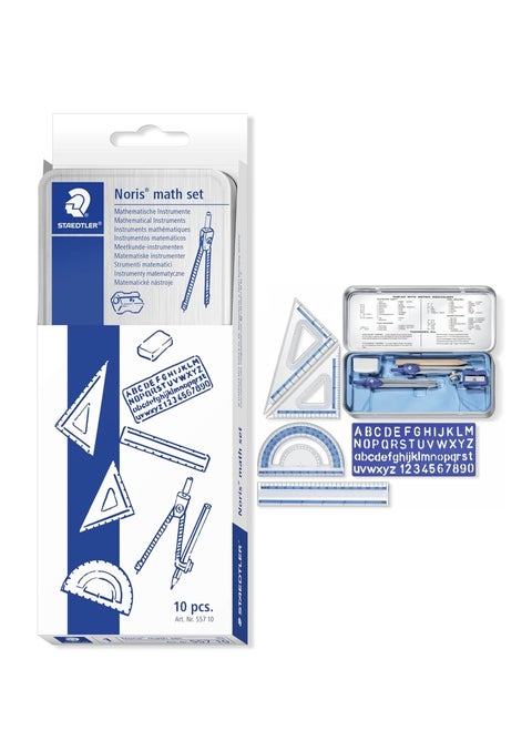 10-Piece Noris Math Set In Storage Tin Box