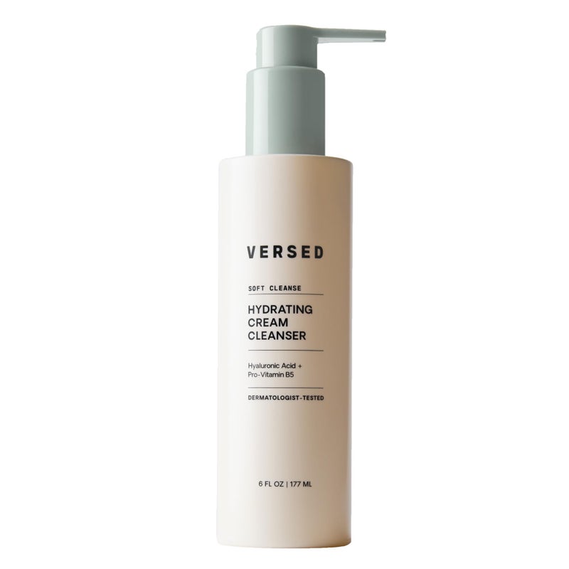 Versed Gentle Hydrating Facial Cleanser - Cream Face Cleanser with Hyaluronic Acid & Aloe Leaf Juice - Fragrance-Free cleanser for Dry Skin (6 fl oz / 177 mL) - Image 1