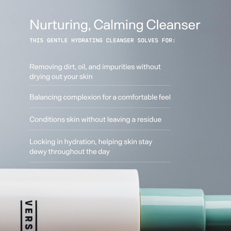 Versed Gentle Hydrating Facial Cleanser - Cream Face Cleanser with Hyaluronic Acid & Aloe Leaf Juice - Fragrance-Free cleanser for Dry Skin (6 fl oz / 177 mL) - Image 3