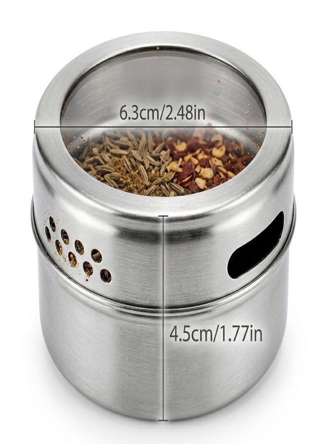VEDHAK 2 Pcs Magnetic Spice Tins Stainless Steel 430 – Clear Top Lid with Sift & Pour Shaker | Strong Magnetic Spice Jars for Refrigerator, Kitchen Organizer, Masala Storage Container - Image 5