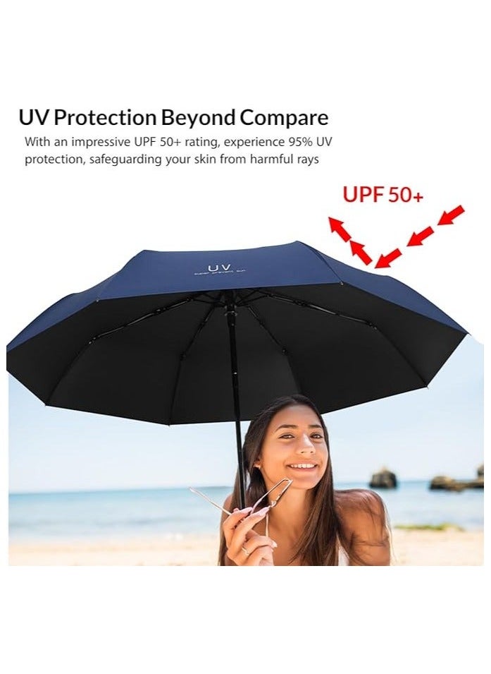 UV Foldable Umbrella for Winter, Summer and Sun Protection with UPF 50+, Automatic Open/Close Function – For Rainy Day, Summer