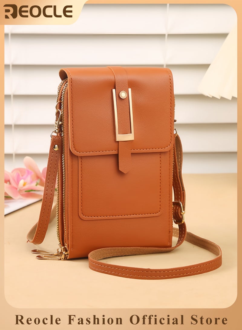 REOCLE Women's Crossbody Bags Crossbody Cell Phone Purses with Adjustable Strap & Multi Credit Card Slots Wallet Purses Best Gift for Women