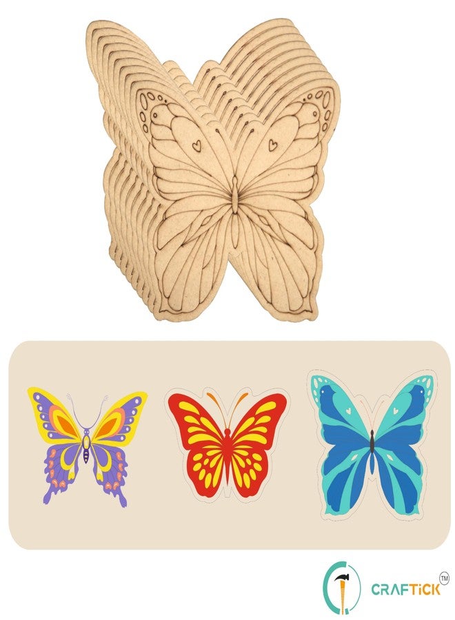 CRAFTICK® DIY Wooden Butterfly Painting Kit for Kids Ages 9-15 | Art & Craft Set with Brushes & Colors | Creative Gift & Return Gift Idea | Travel Toy & Complete Kids Art Kit - Image 4