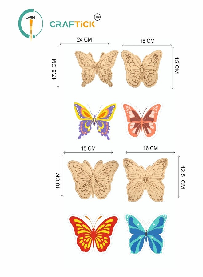 CRAFTICK® DIY Wooden Butterfly Painting Kit for Kids Ages 9-15 | Art & Craft Set with Brushes & Colors | Creative Gift & Return Gift Idea | Travel Toy & Complete Kids Art Kit - Image 3