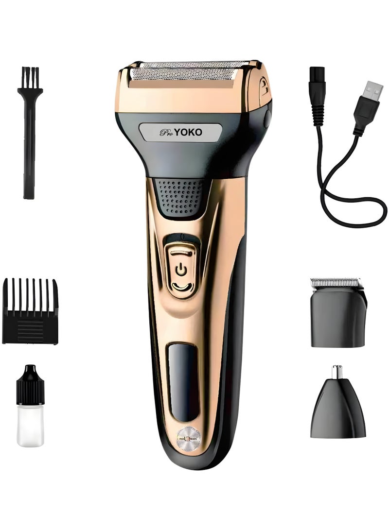YOKO 3-in-1 Rechargeable Trimmer, Hair Clipper & Nose Trimmer - Black & Gold for Ultimate Grooming - Image 5