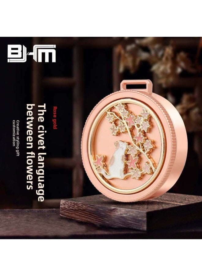 Guofeng U Disk Pattern Customization 32g National Tide Relief Travel Forum Cultural Creation Annual Meeting Commemorative Gift Metal USB Disk-Color:The Civet Of Flowers-rose Gold + Opp Bag-Capacity:32GB  - Image 1