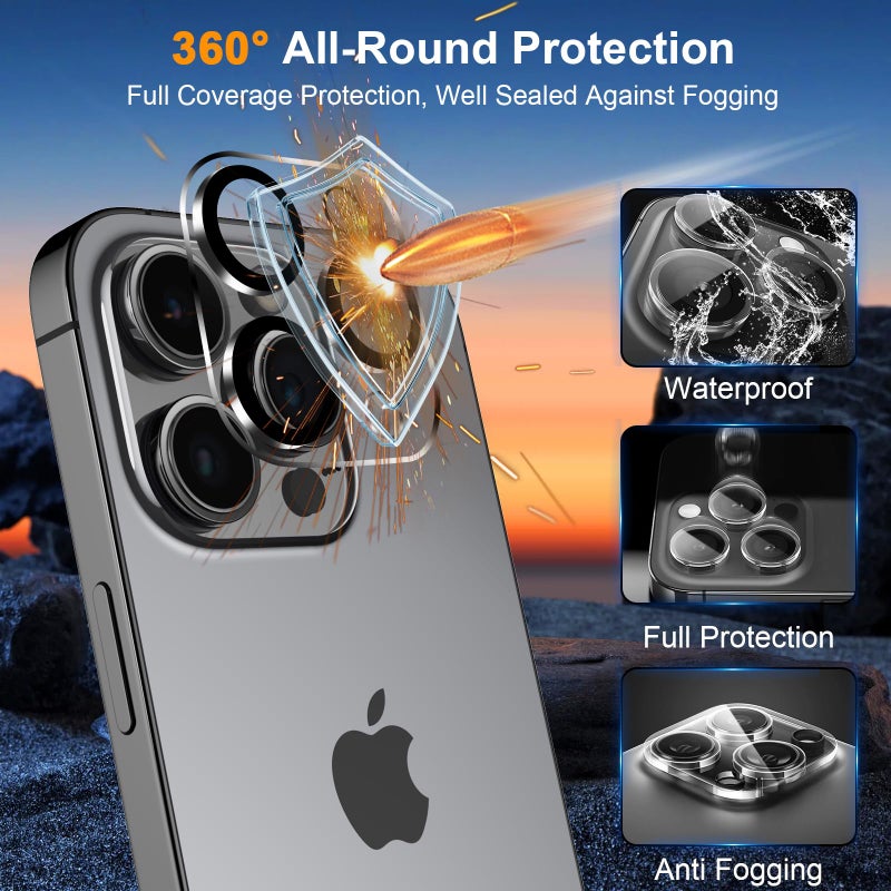 SIBEITU 3 Pack Screen Protector for iPhone 16 Pro with 3 Pack Camera Lens Protector, 6.3 Inch HD Clear 9H Hardness Tempered Glass Film, Scratch Resistent, Easy Installation, Bubbles Free - Image 4