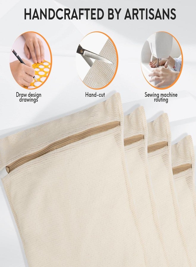 NAHADS 4-Piece Medium Durable Organic Cotton Mesh Laundry Bags with Sturdy Zippers and Breathable Mesh are Delicate Laundry Bags for Underwear, Clothes, Pants and Socks - Image 3