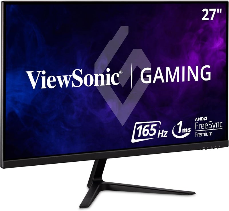 فيوسونيك VX2718-P-MHD 27 بوصة بدون إطار بدقة كاملة عالية 1080p 165 هرتز 1 مللي ثانية شاشة ألعاب مع Adaptive-Sync والعناية بالعين ومنفذي HDMI وDisplay Port، أسود - Image 1