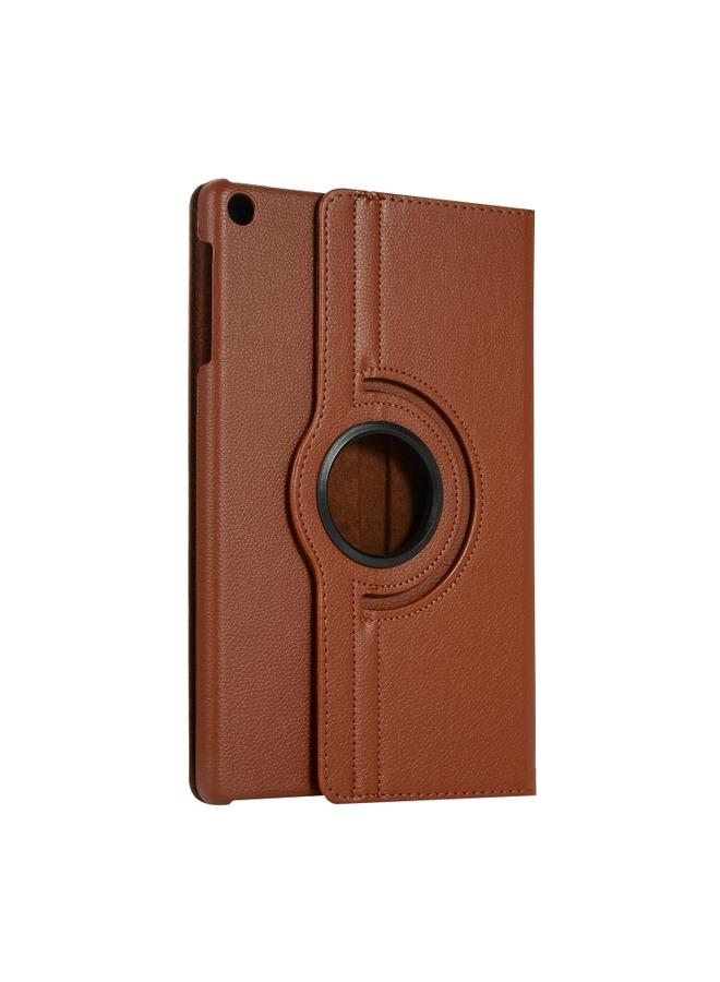 جرين تايجر حافظة جلدية للكمبيوتر اللوحي Huawei Matepad SE 10.4 تدور 360 درجة من نسيج الليتشي باللون البني - Image 3