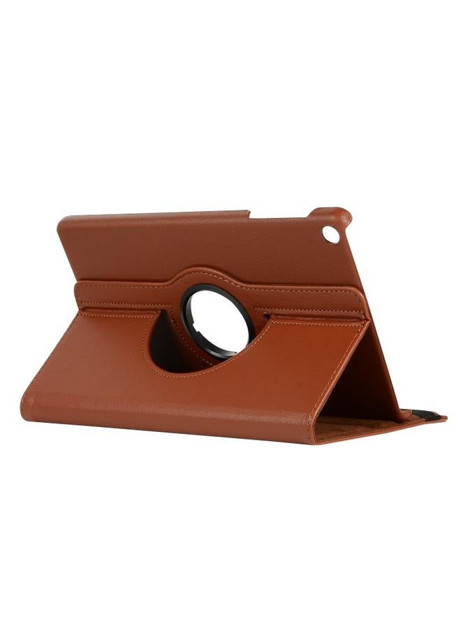 جرين تايجر حافظة جلدية للكمبيوتر اللوحي Huawei Matepad SE 10.4 تدور 360 درجة من نسيج الليتشي باللون البني - Image 4