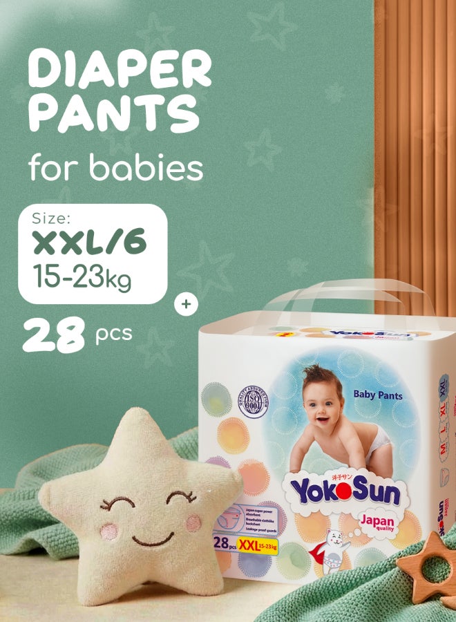 YokoSun Baby Diaper Pants Size 6/Xxl 15-23Kg 28Pcs 1 Pack Japan Quality