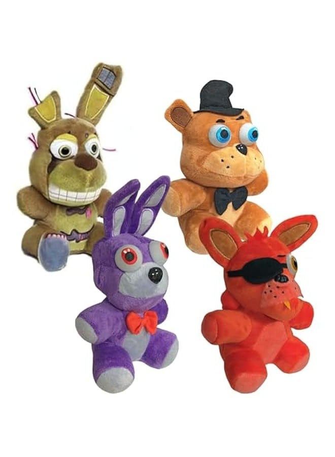 4Pcs Nights Freddy's Plush - Cartoon Game Stuffed Animal Plush Pillow Room Decoration for Fans Kids Boys and Girls (4Pcs)  - Image 1